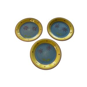 Mulberry Home Daisy Dinner Plates Set 3 11 Inch Floral Stoneware Colorful
